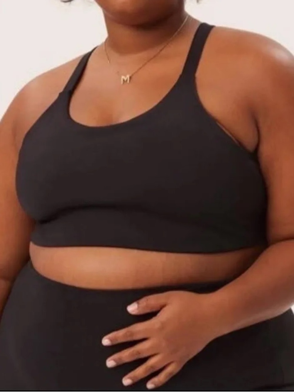 New Girlfriend Collective Black Lou V-back sports bra M